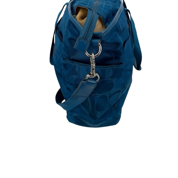 Coach Signature Nylon Teal Tote Carry On Multi Purpose Diaper/Travel Bag F77577 - Picture 14 of 16